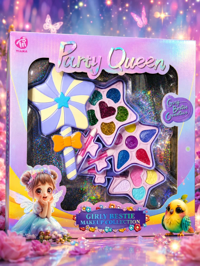 Party Queen Star-Shaped Kids Glitter Makeup Set