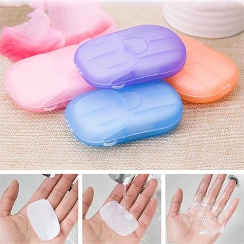 Portable Soap Sheets – Travel-Friendly Dissolvable Hand Wash Paper In Compact Case 2 pcs