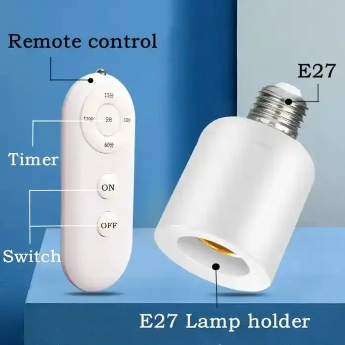 E27 Wireless Lamp Holder with Remote Control 428A Smart Wireless Timer Switch for Bulb
